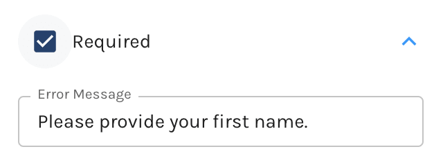 First Name Required Validation Required Message