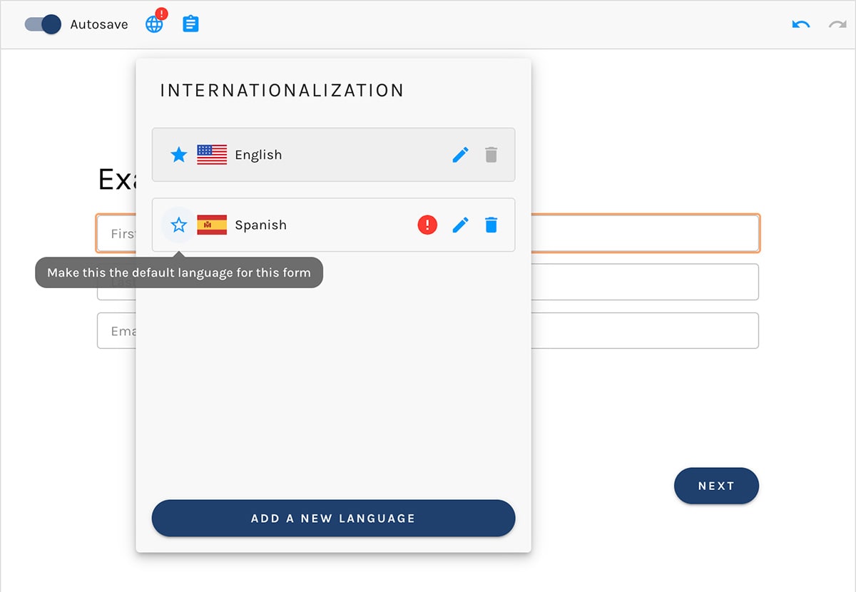 Form Internationalization – Setting a Default Language