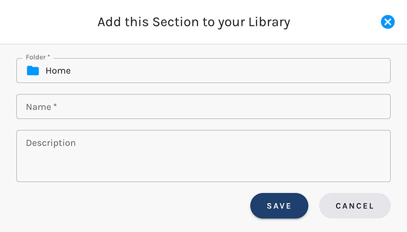 Save a Section to Your Library