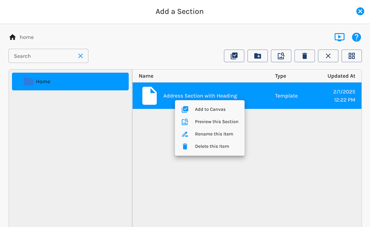 Add an Element frorm Your Library