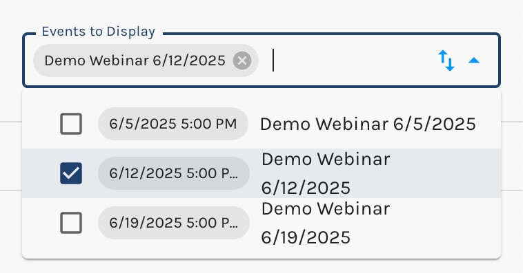 Event Listing – Specific Events
