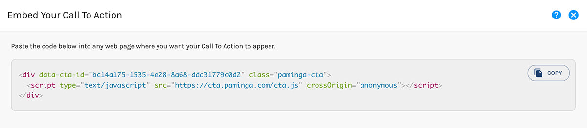 Embedding Your CTA