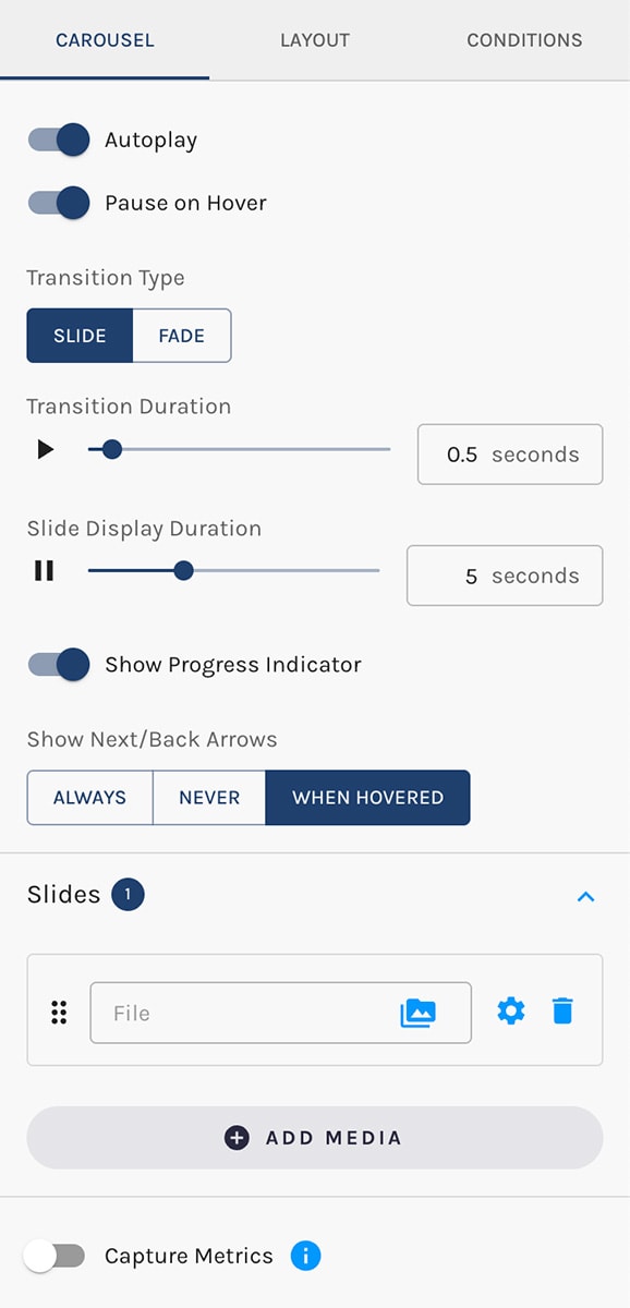 Image Carousel Controls