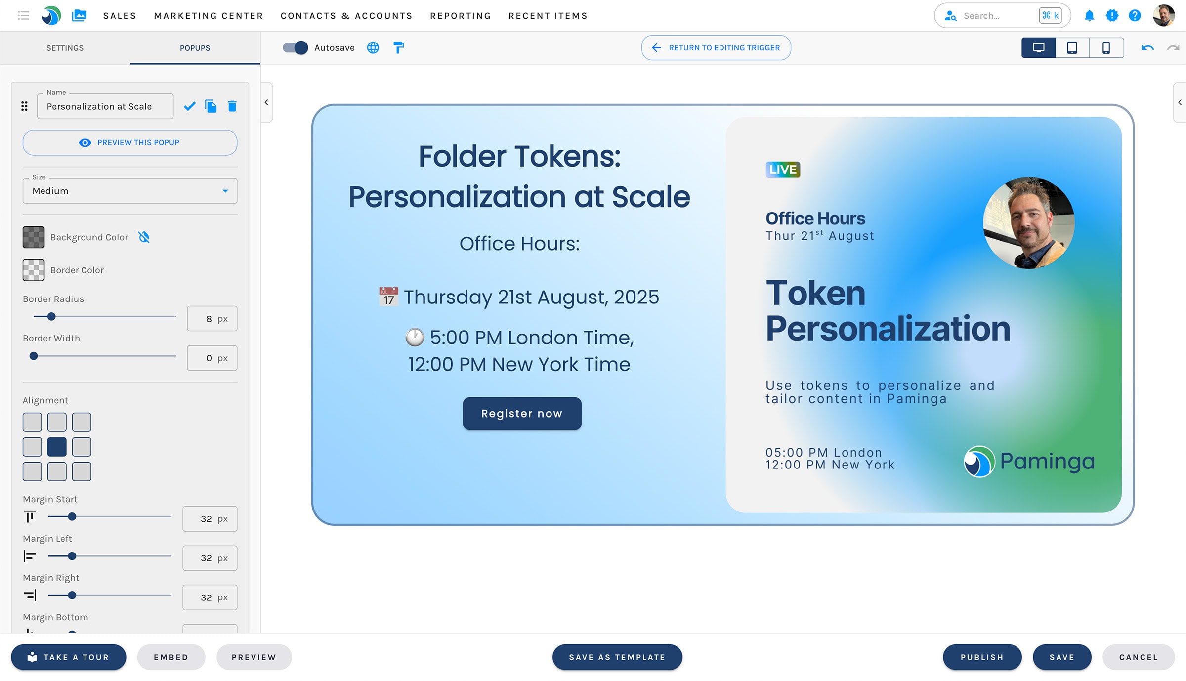 Paminga's CTA Builder