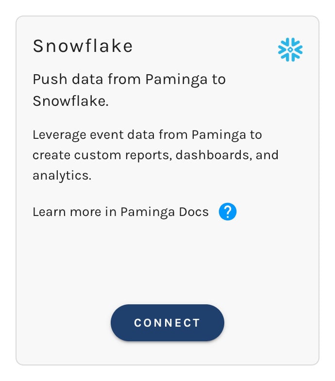 Connect Paminga to Snowflake