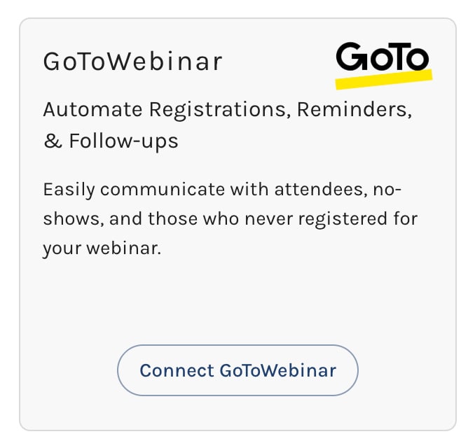 Connect Paminga to GoToWebinar