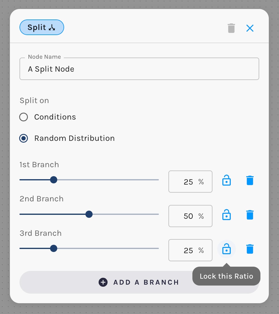Paminga Random Distribution Split Node Controls