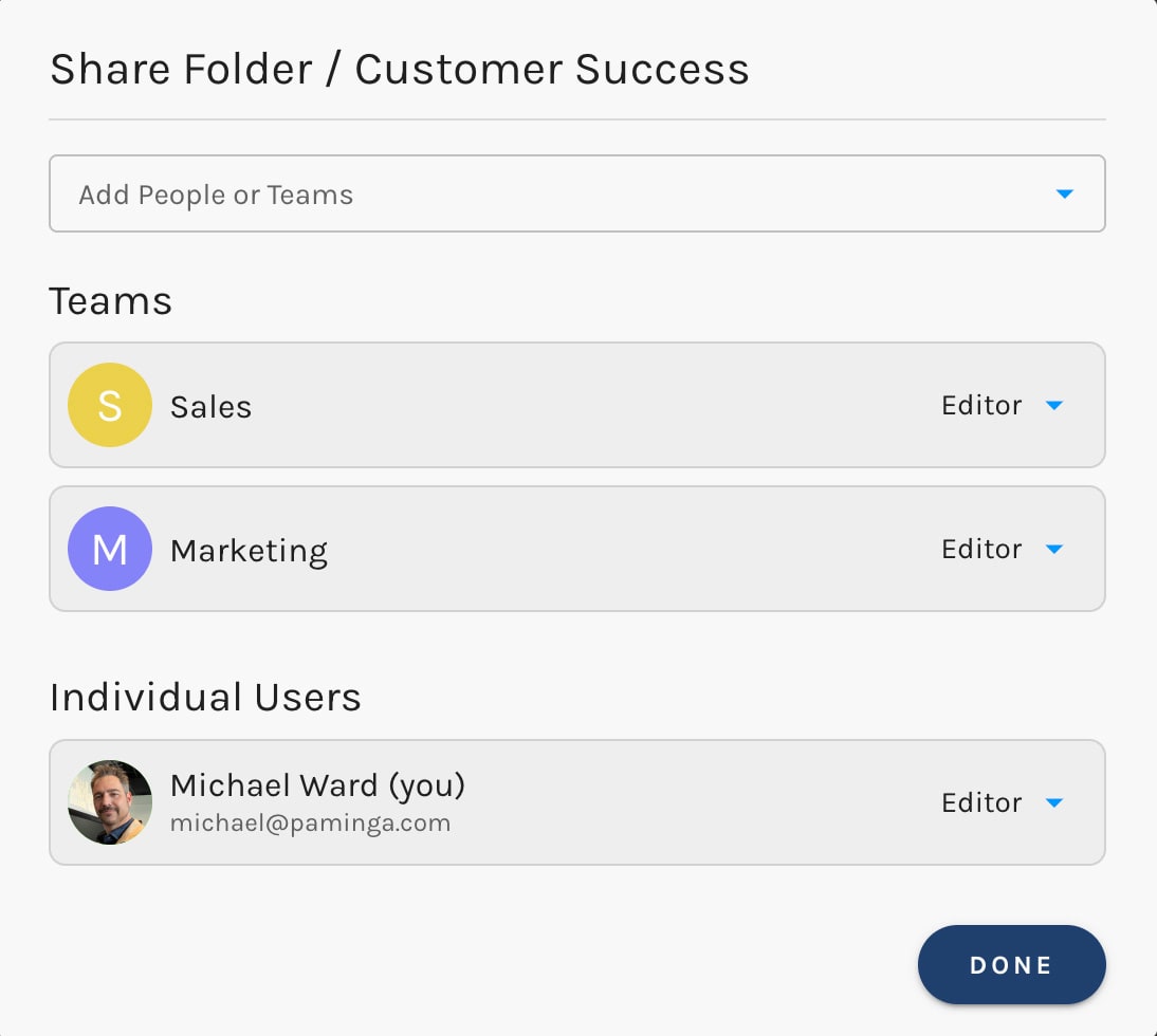 Paminga Permissions – Share a Folder