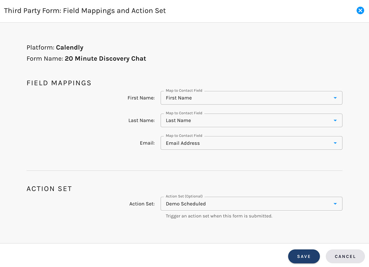 Paminga – Calendly Lead Form Field Mapping
