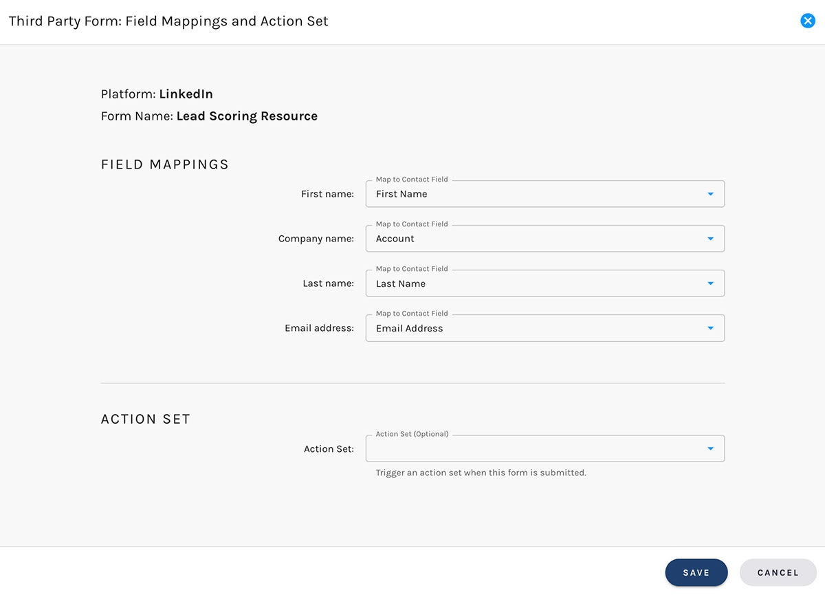 Paminga – LinkedIn Lead Form Field Mapping