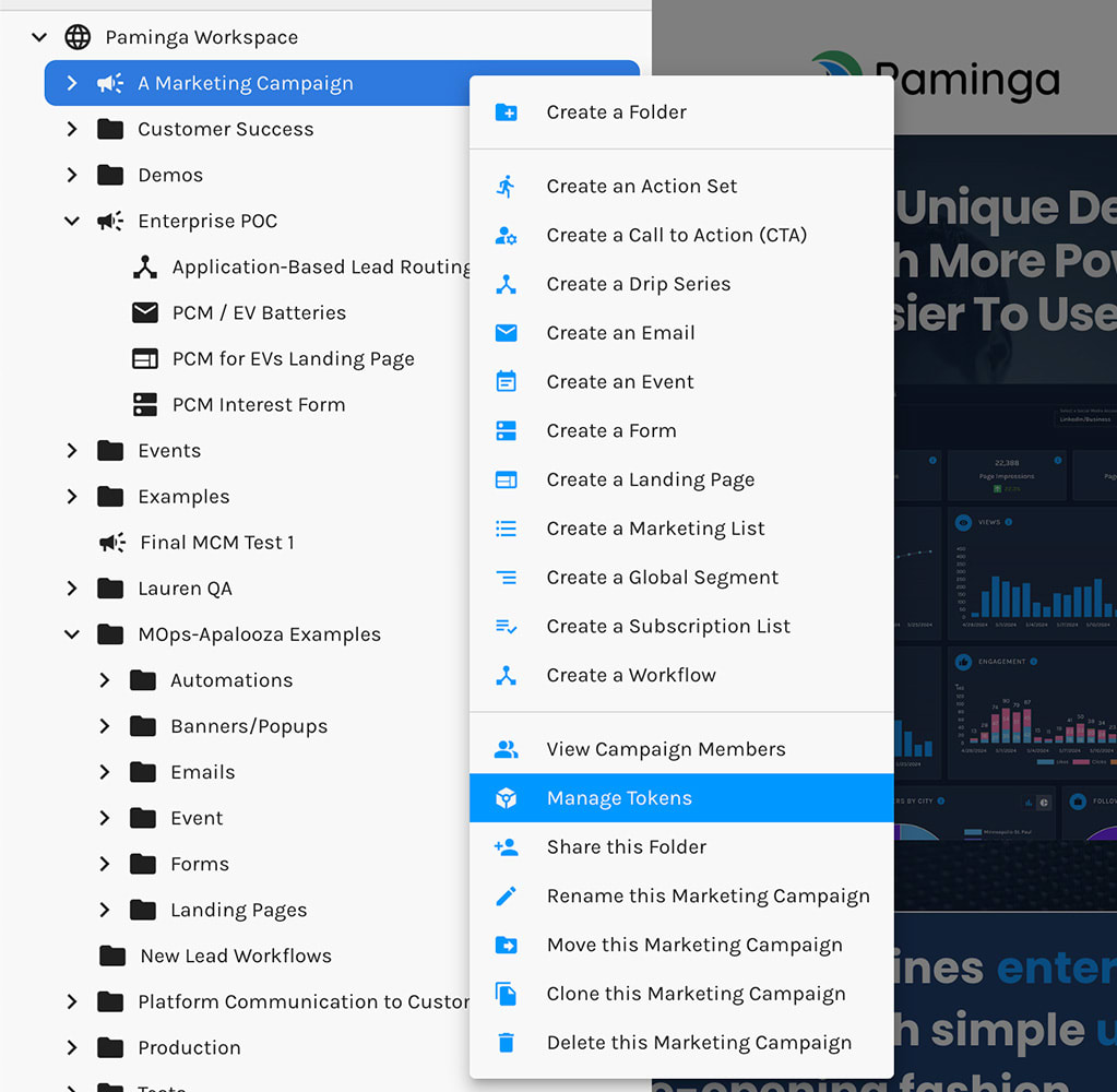 Paminga Folder Tokens