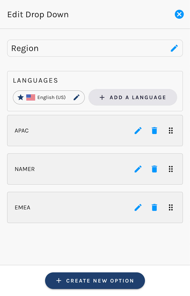 Drop Down Options