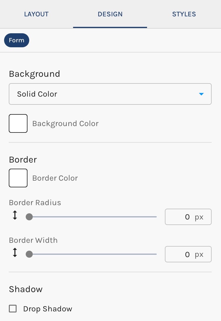 Design Settings