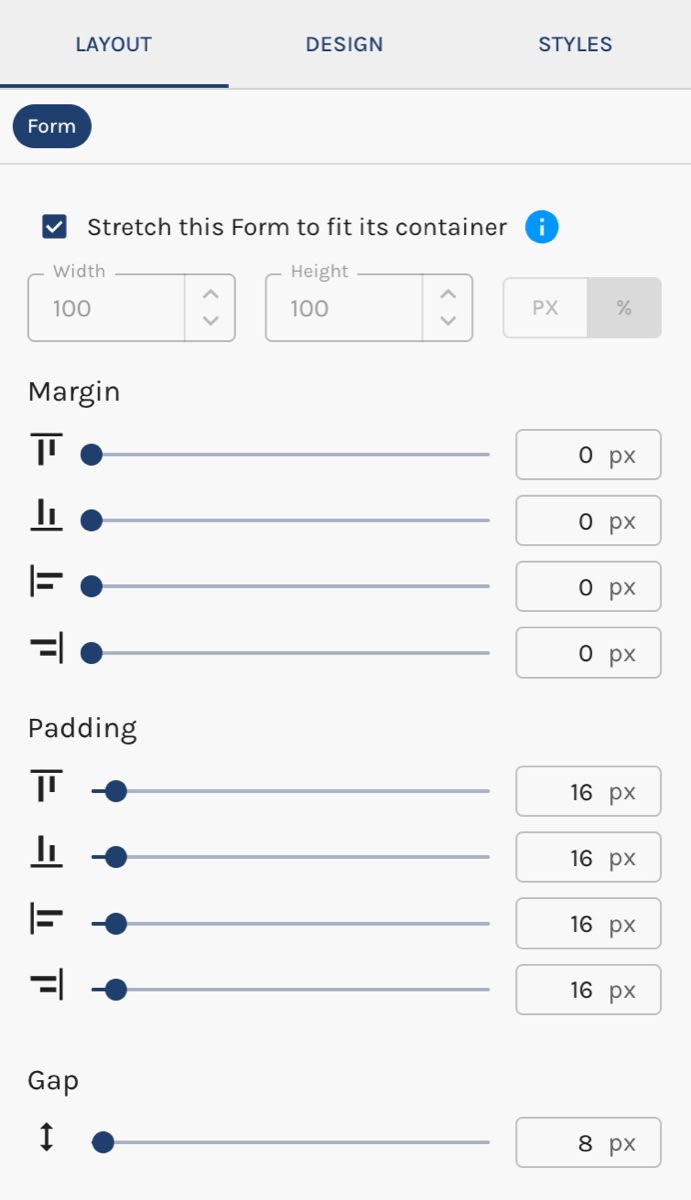 Layout Settings