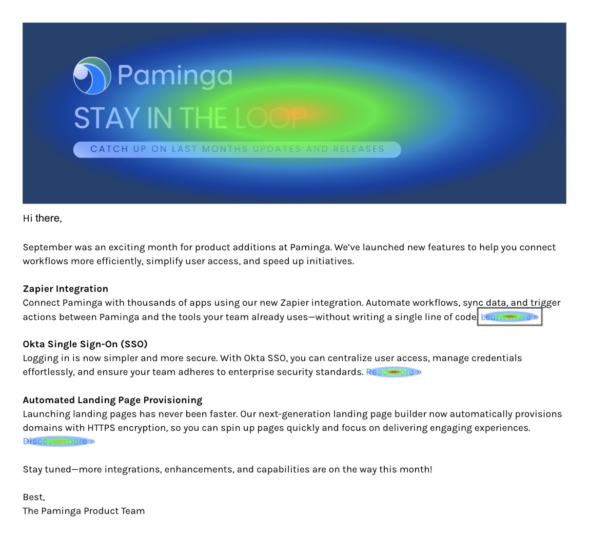 Paminga – Email Heat Map