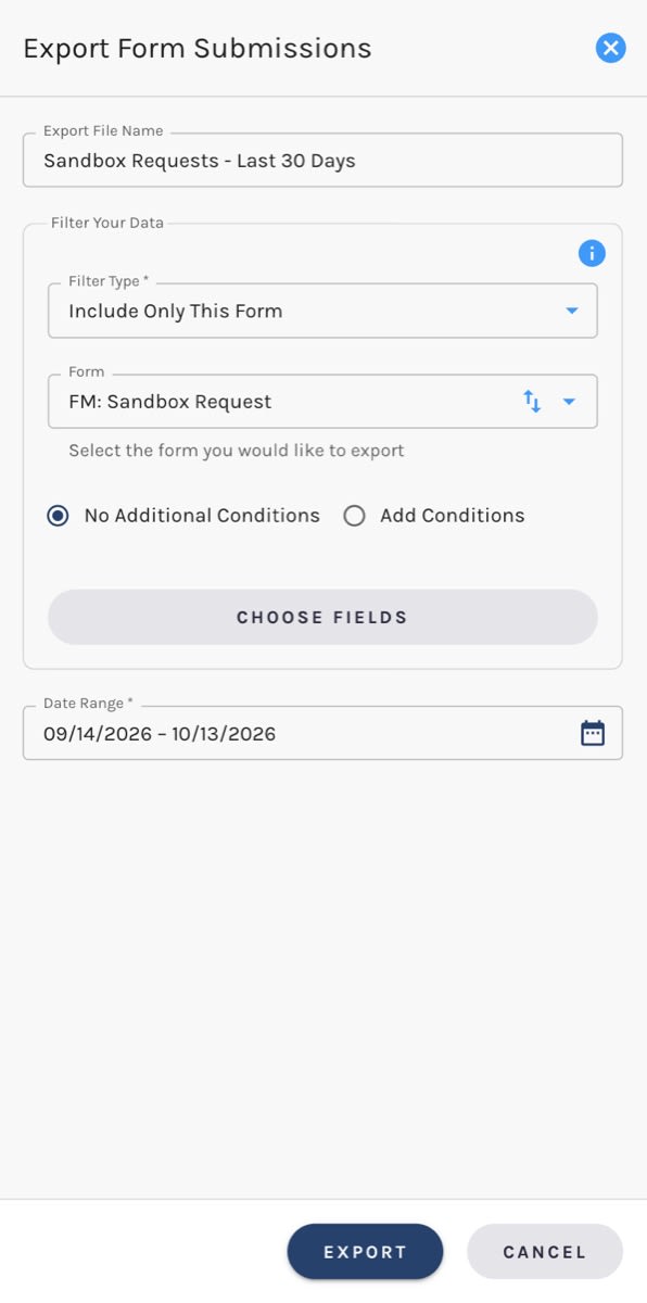 Paminga – Export Form Submissions
