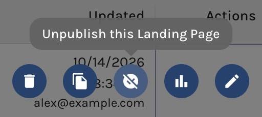 Unpublish This Landing Page