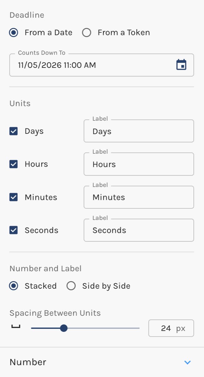 Countdown Settings