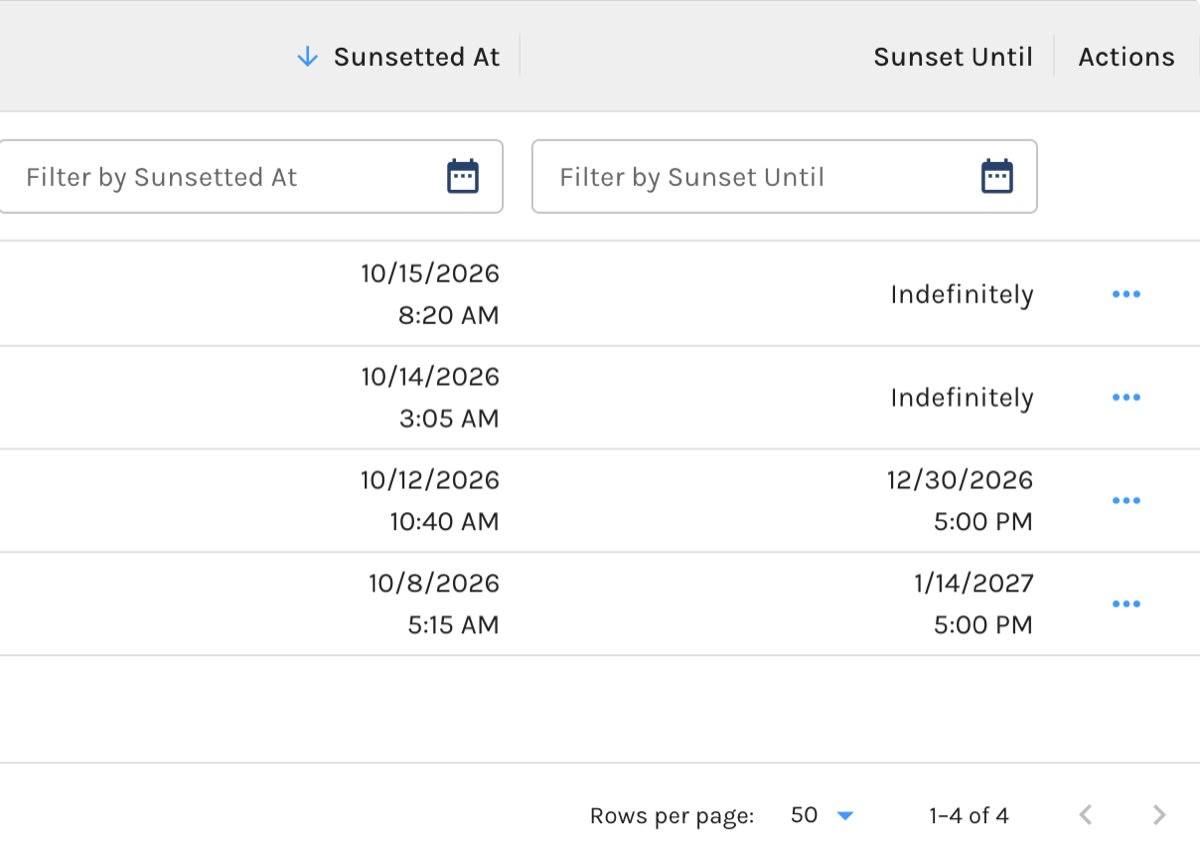 Paminga – Sunsetted At and Sunset Until
