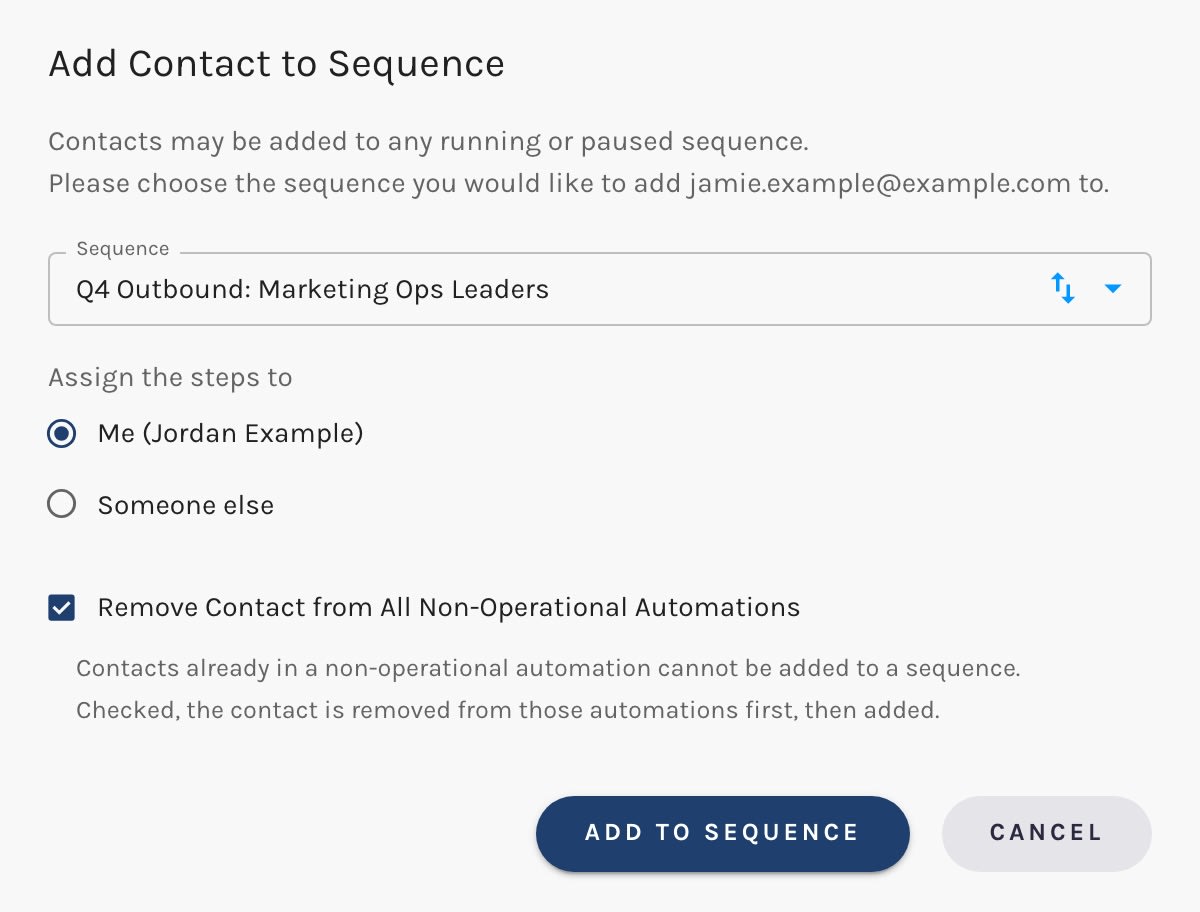 Add Contact to Sequence
