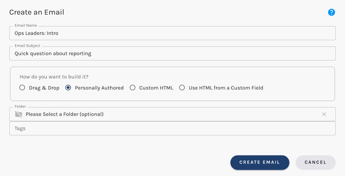 Create a Personally Authored Email