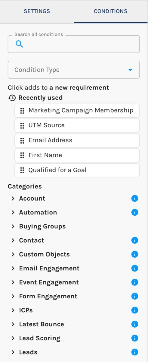 The Conditions Tab