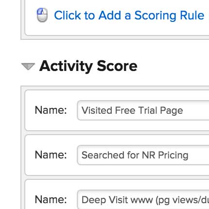 activity score for lead scoring