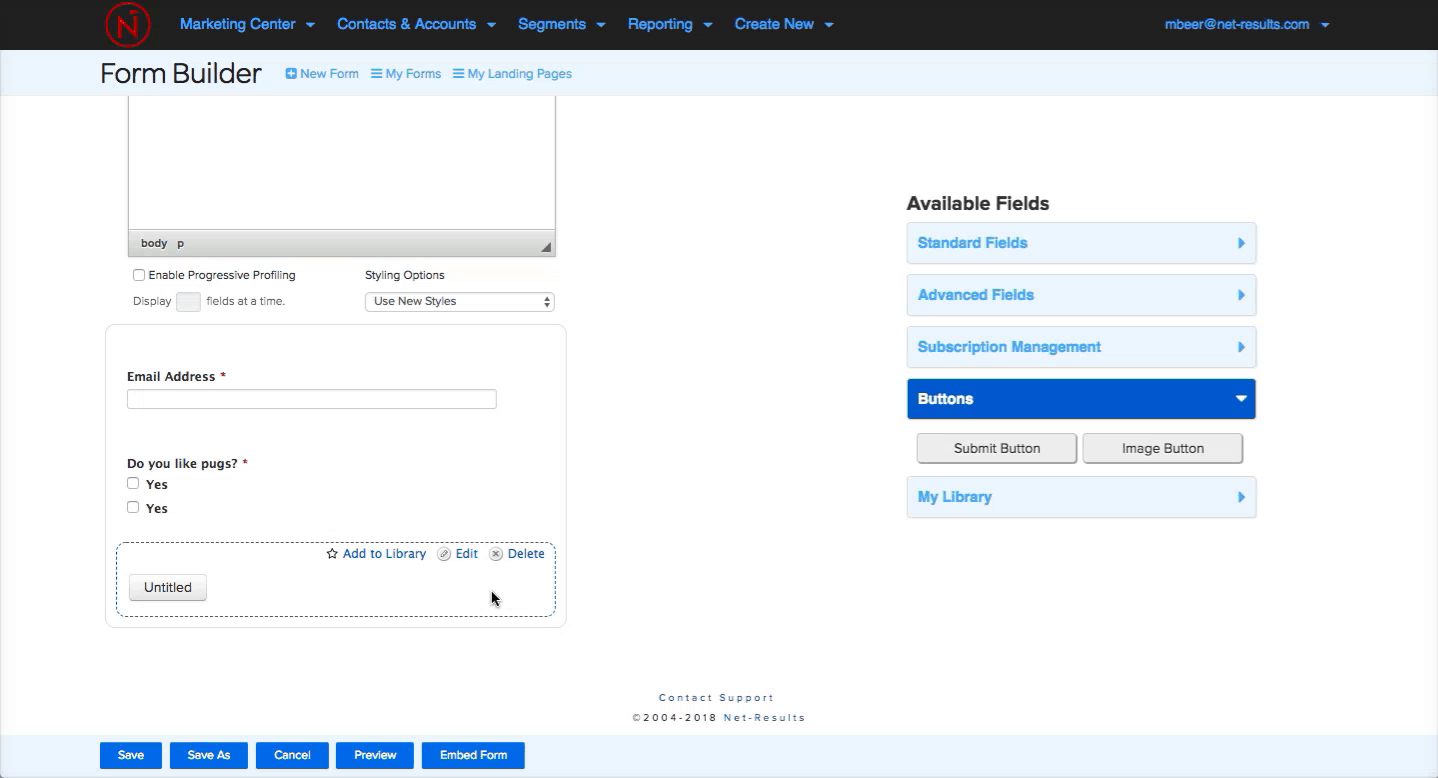 Build A Form – Net-Results Knowledge Base