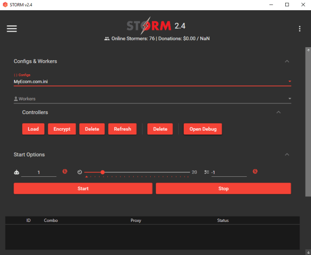 Credential stuffing with STORM Cracker