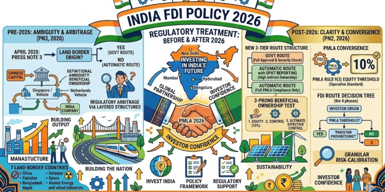 India's FDI Policy 2026: Press Note 2, Land Border Restrictions & PMLA Beneficial Ownership – Complete Guide