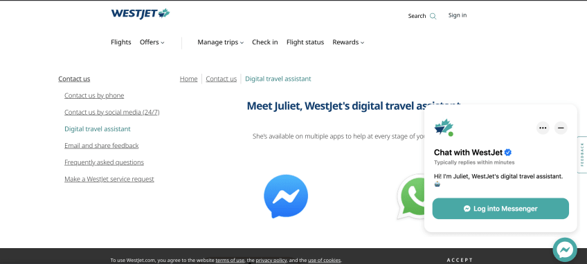 WestJet's AI Chatbot