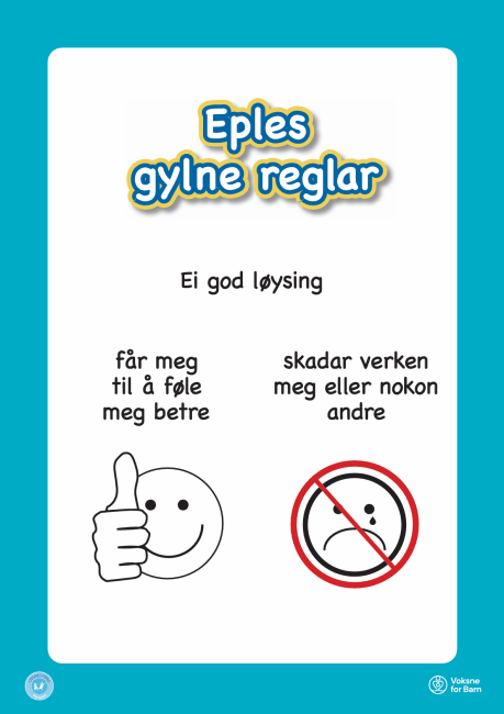 Plakat Eple gylne regler, nynorsk