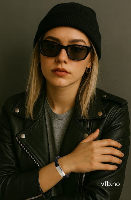 Eg er unik, svart armbånd