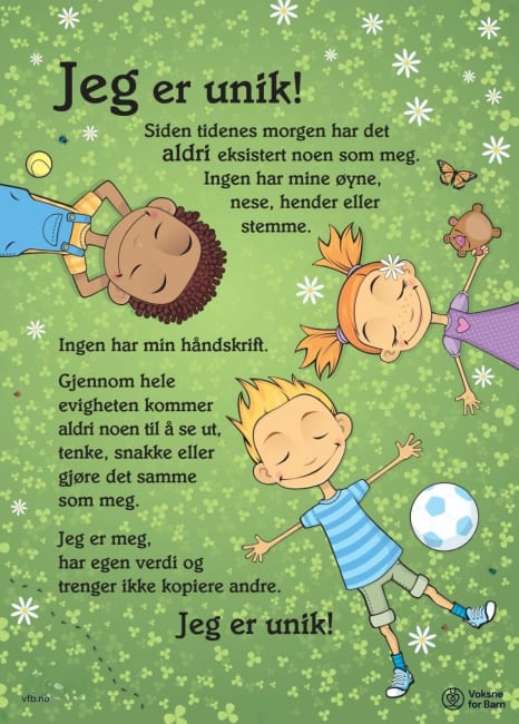 Jeg er unik, plakat 50x70 cm