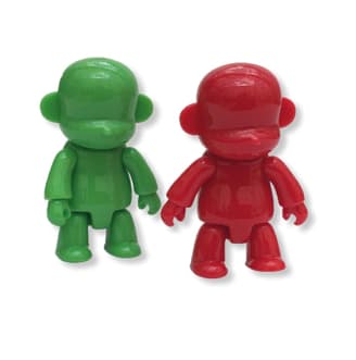 Grønn og rød figur