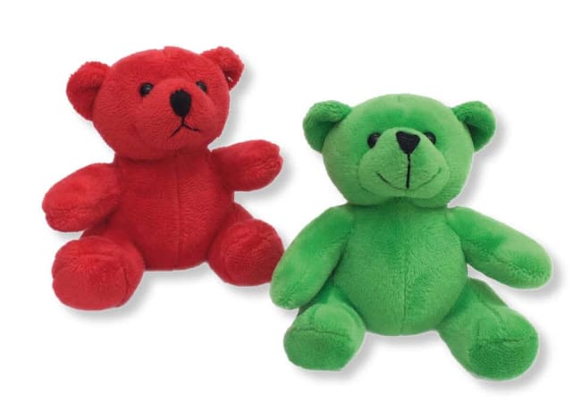 Grønn og rød bamse