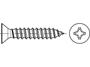 Plateskrue, nedsenkbar, phillips, DIN 7982/ISO 7050