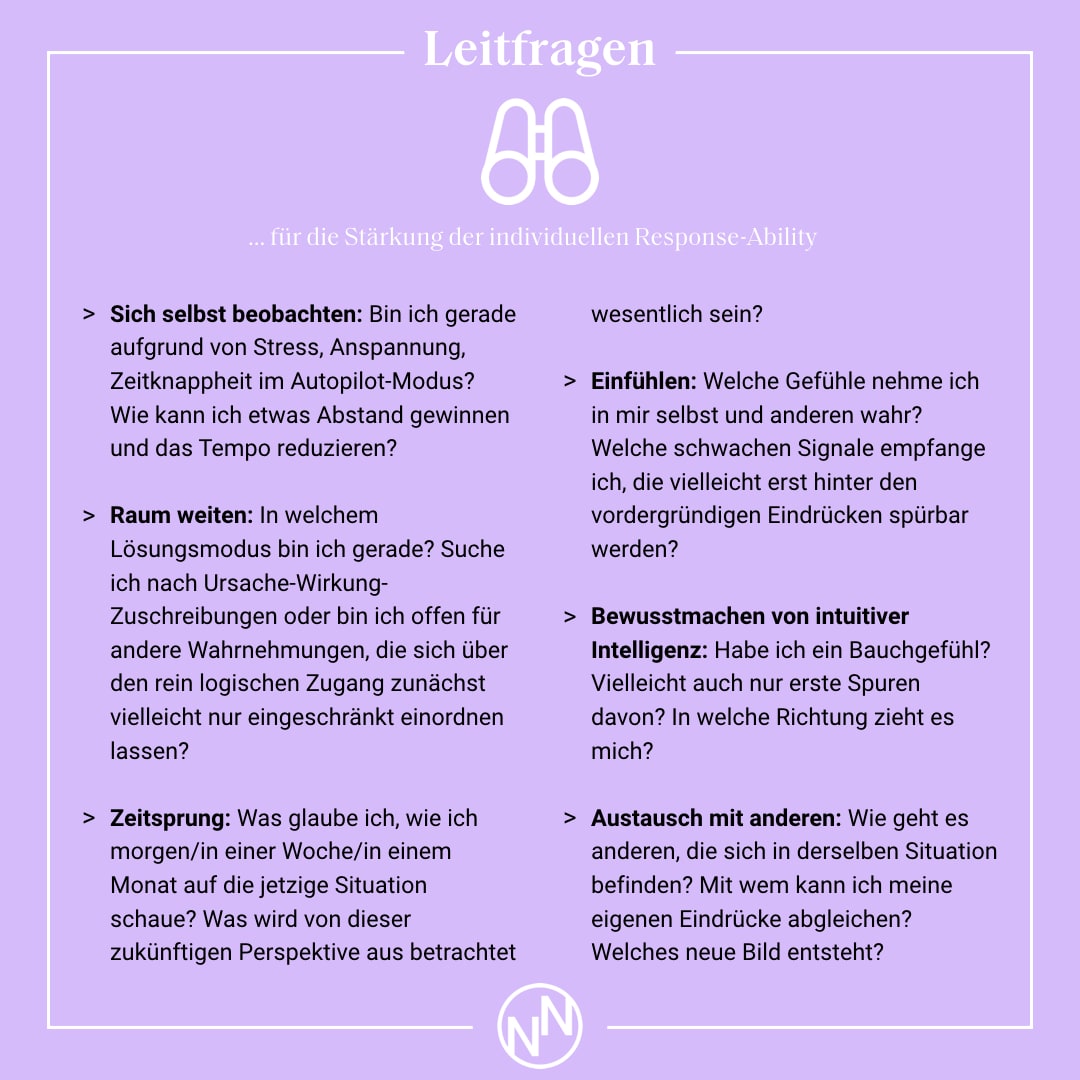 Leitfragen für die Stärkung der individuellen Response-Ability