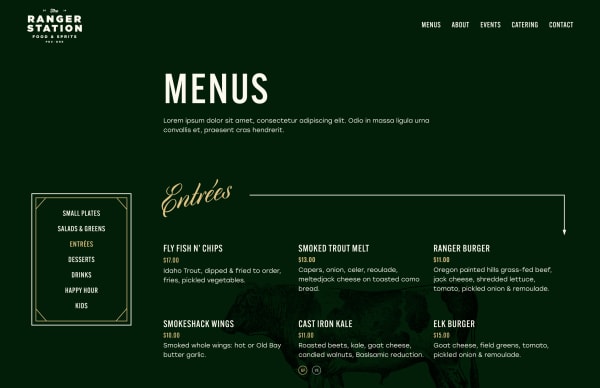 never-better-ranger-station-website-menu-layout