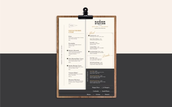 never-better-ranger-station-menu-design