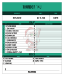 Teal 14U lineup card with a Santa-with-bat watermark, ten batters plus flex, pitcher and DH sharing one spot, bench and signature line