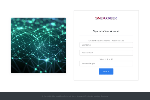 SneakPeek V3 Live Demo