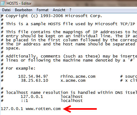 zeile-notepad-editor-aufrufen-hosts-datei-windows-blockieren-internetseite