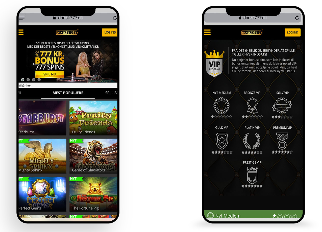 Mobil version Dansk777 Mobil optimering til online casino Dansk777.dk