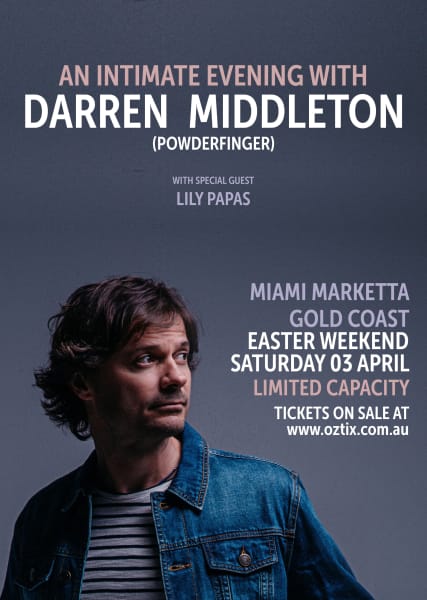 POWDERFINGER GUITARIST ANNOUNCES SOLO GC EASTER SAT GIG