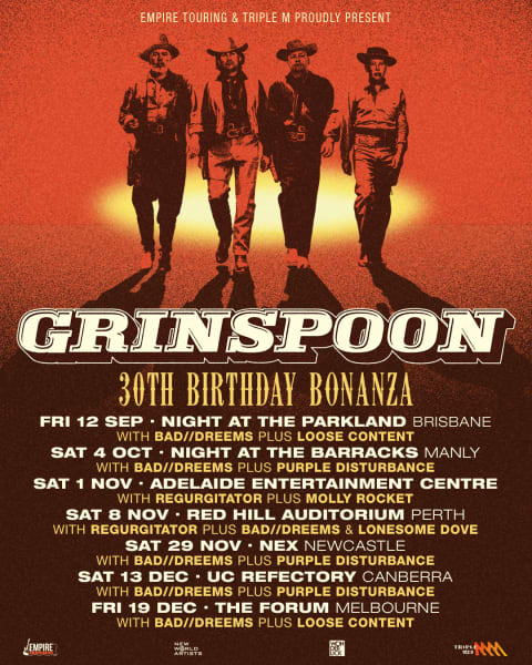 GRINSPOON ANNOUNCE THE 30TH BIRTHDAY BONANZA TOUR !