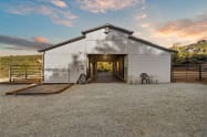 For those traveling with horses we have premium horse accommodations, including 4 indoor/outdoor stalls, a round pen area, a feed & tack room, a wash station, and ample trailer parking. Plus, enjoy miles of trails accessible directly from the property.
