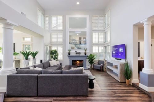 Modern Spacious  Formal Living room. Perfect  for entertaining, or just a quiet eve by the fireplace, and 65