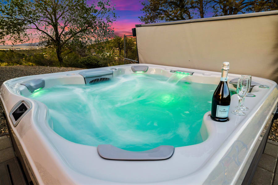New 8 Person Hot tub with waterfall and state of the art jets