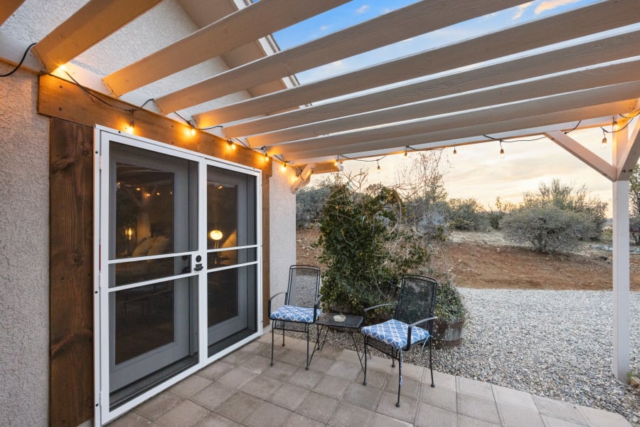 Patio located directly off East wing bed #2